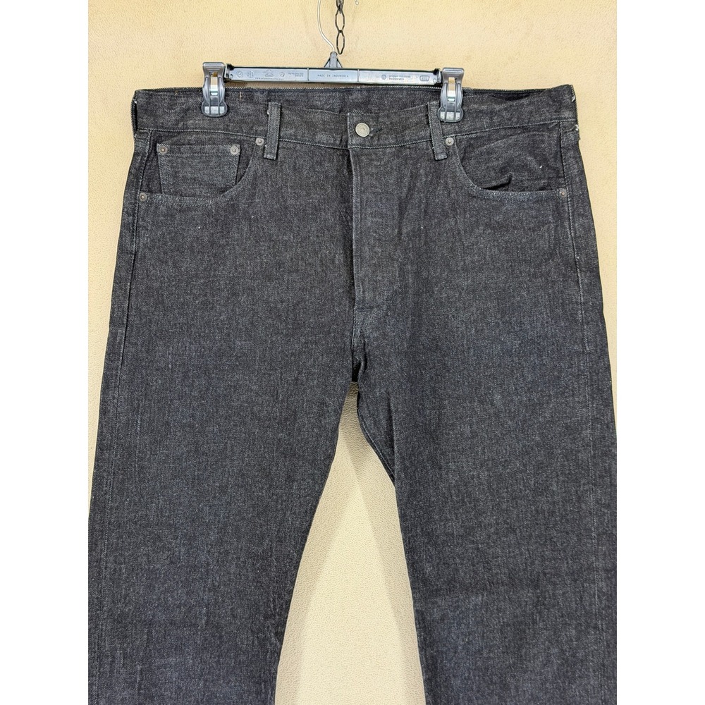 Levi Strauss 501 Jeans‎ Dark Wash Button Fly Straight Leg Men W40 L34 - Picture 2 of 11